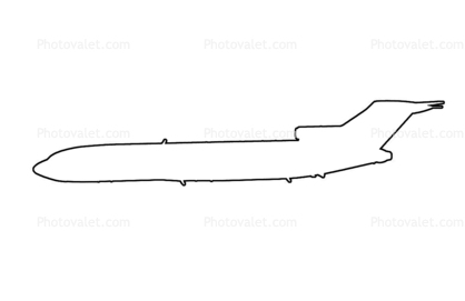 Boeing 727-200 outline, line drawing, shape, 727-200 series