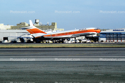 N978PS, Boeing 727-51, PSA, Pacific Southwest Airlines, Taking-off, Smileliner