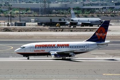 N708AW, Phoenix Suns, Boeing 737-112, America West Airlines AWE, 737-100 series, JT8D-9A, JT8D