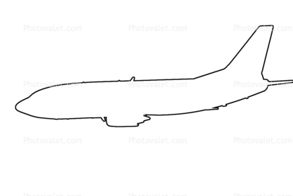737 outline, line drawing, shape