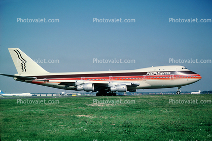 N603PE, PEOPLExpress, Boeing 747-143, 747-100 series, JT9D-7A, JT9D