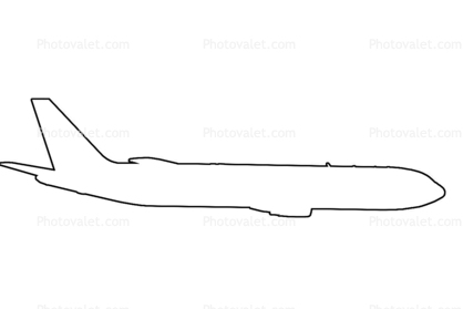 Boeing 767-330ER outline, line drawing, shape, 767-300 series