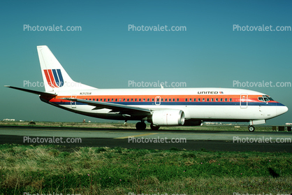 N312UA, Boeing 737-322, 737-300 series, United Airlines UAL, CFM56-3C1, CFM-56, CFM56