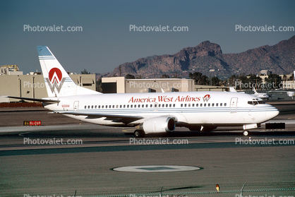 N168AW, Boeing 737-33A, America West Airlines AWE, 737-300 series, CFM56-3B2, CFM-56, CFM56