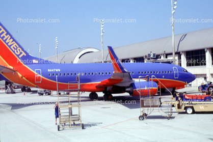 N447WN, Boeing 737-7H4, Southwest Airlines SWA, CFM56-7B24, CFM56, Santa Ana International Airport, (SNA), 737-700 series