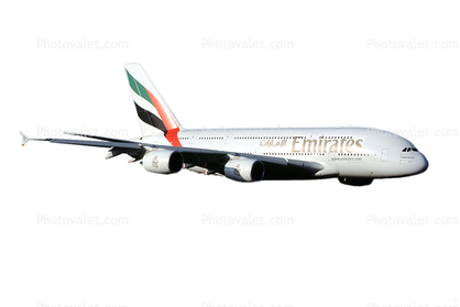 Airbus A380, Emirates Airlines, photo-object, object, cut-out, cutout