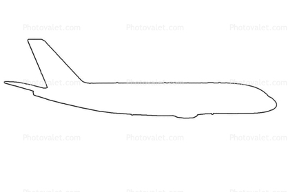 Airbus A380 outline, line drawing, shape