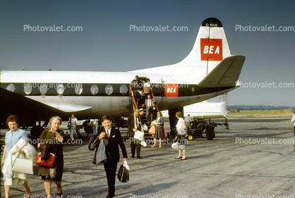 BEA, Deboarding, Disembarking Passengers, 1964, 1960s