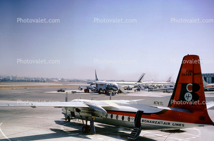 N747L, Fairchild F-27, Bonanza Air Lines, 1964, 1960s, Airstair