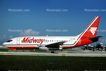 N724ML, Boeing 737-25A, Midway-Airlines, MDW, 737-200 series