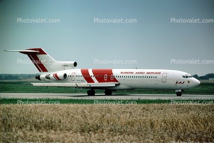 F-GCGQ, Boeing 727-227, EAS, Europe Aero Service, 1980, San Sebastian Airport EAS, Hondarribia, Spain, 1980s, JT8D, 727-200 series