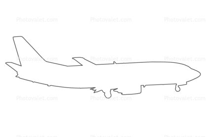 Boeing 737-3Y0 outline, line drawing, shape