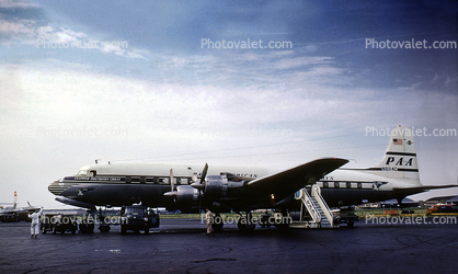 N6114C, Clipper Southern Cross, Pan American Airways PAA, DC-6B, R-2800, 1950s