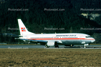 LN-BRQ, Braathens, Boeing 737-405, 737-400 series, CFM56-3C1, Harald Gr?fell , September 1999, CFM56