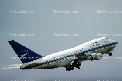 YK-AHA, SyrianAir, Boeing 747-SP94, 747SP, taking-off