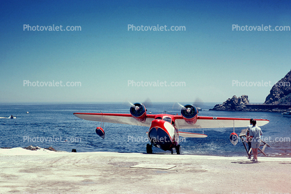 Cabrillo Mole Seaplane Ramp, Catalina Airlines, Grumman G21, Catalina Island, California