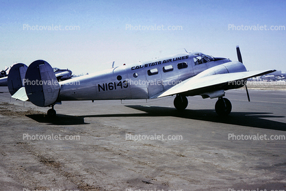 N16143, Beech C-45, Cal-State Air Lines, milestone of flight