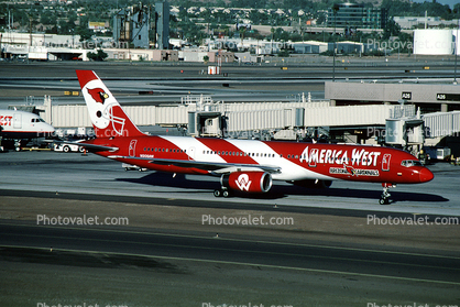 N908AW, Arizona Cardinals Airplane, Arizona Cardinals Footbal Team, Boeing 757-2G7, America West Airlines AWE