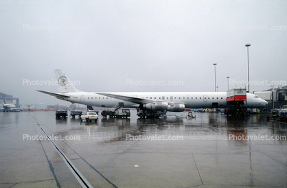 N161DB, Buffalo Airways, Douglas DC-8-61, rain, wet