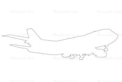 Boeing 747-121 outline, 747-100 series line drawing