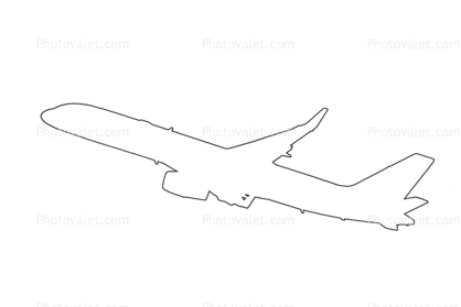 Boeing 757-223 outline, line drawing