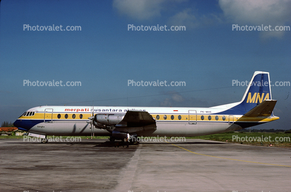 PK-MVE, Merpati Nusantara Airlines, Vickers 953 Vanguard, Bangka, MNA 