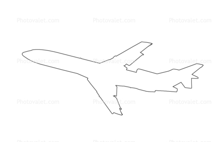 Boeing 727-227 line-drawing, outline, shape