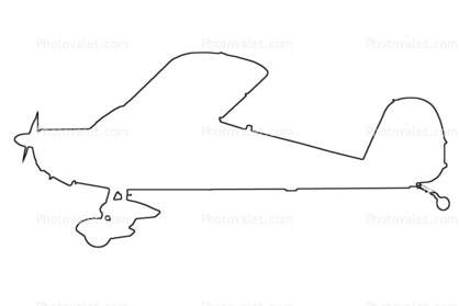 Outline, line drawing, shape, Cessna 140