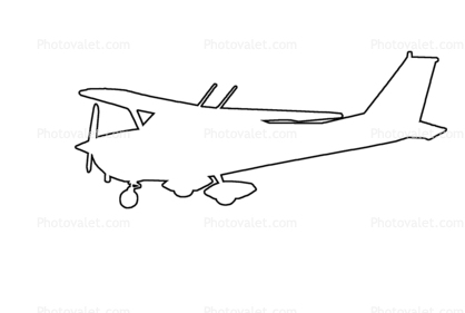 Cessna 172I outline, line drawing, shape