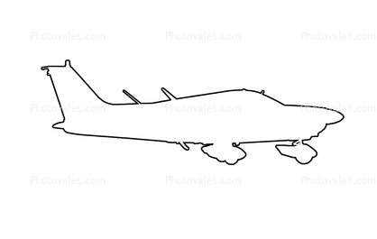 Piper PA-28-181 outline, line drawing, shape