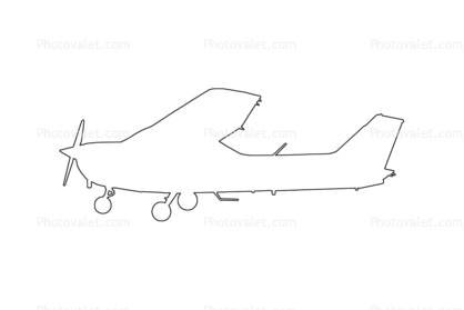 Cessna 172 line drawing, outline 172N, shape, logo