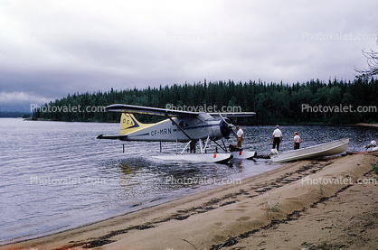 CF-MRN, OCA, Ontario Central Airlines, Beach, Sand, Lake, Boat, Nungesser, July 1970