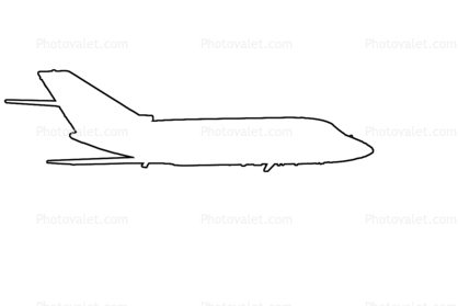 Dassault Falcon outline, line drawing, shape