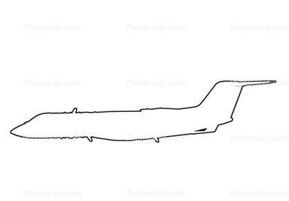 Gulfstream Aerospace GIV-X (G450) outline, line drawing, shape