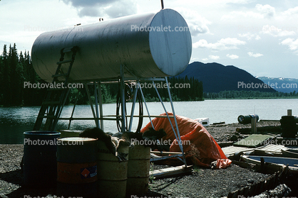 AvGas, Gas Tank, Fuel Storage, Tattoga Lake, Resort, British Columbia, Canada