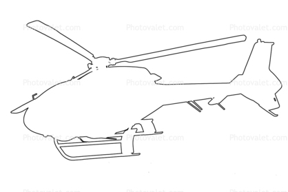 Eurocopter H120 outline, line drawing