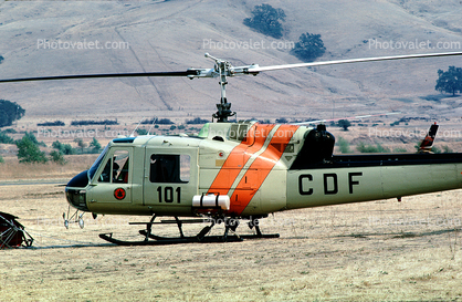 N491DF, 101, Bell EH-1H Iroquois, CDF, California Department of Forestry & Fire Protection