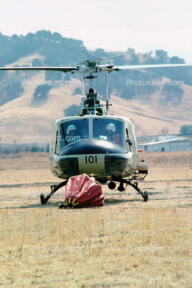 N491DF, 101, Bell EH-1H Iroquois, Water Bucket, CDF, California Department of Forestry & Fire Protection, September 18 1988