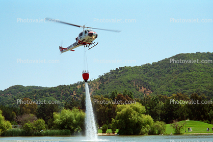 N491DF, 101, Bell EH-1H Iroquois, CDF, Water fighting demonstration, California Department of Forestry & Fire Protection, Marin County, California