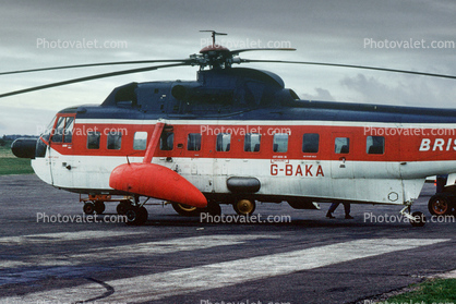 Bristow Helicopters, G-BAKA, Sikorsky S-61N, May 1975