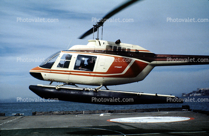 N647L, Bell 206B Jet Ranger, Mill Valley Helicopters, Pontoons
