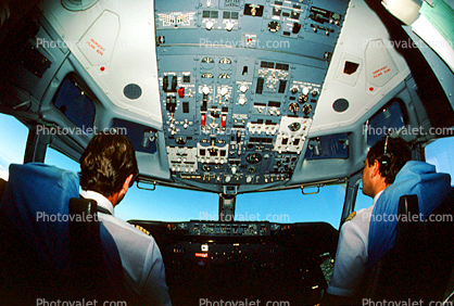 Boeing 737 Cockpit, windshield, overhead