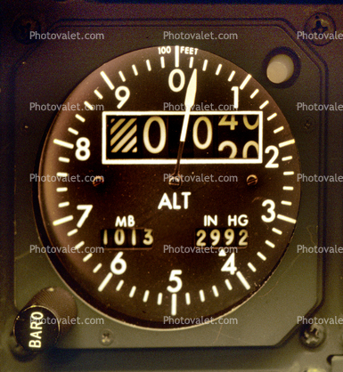 Altimeter, Steam gauge, Dash-8 Cockpit, de Havilland Canada Dash-8