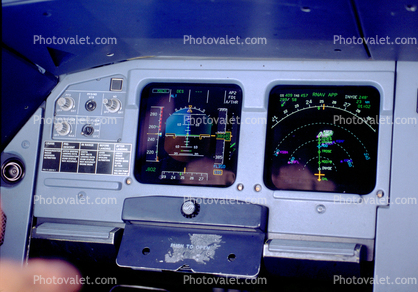 weather radar, Artificial Horizon, Airbus A320 series glass cockpit