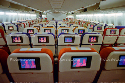 Seats, IFE, In flight entertainment, Television, seating, Empty Cabin