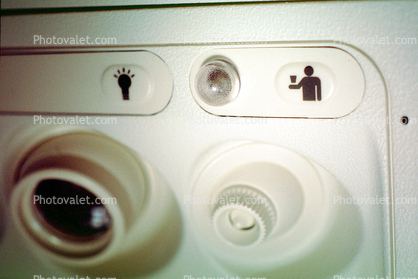 Flight Attendant Call Button, ventilation, air vent, Lighting
