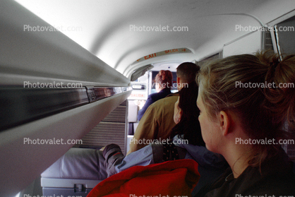 Passengers leaving the plane, exiting