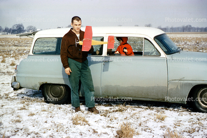 Car, Man, Snow, Cold, Plymouth Suburban Station Wagon, guy, Automobile, Vehicle, January 1959, 1950s