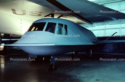 Northrop Tacit Blue, head-on, Technology Demonstrator Aircraft, DARPA, USAF, Museum