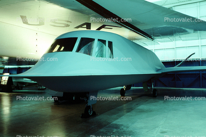 Northrop Tacit Blue, head-on, Technology Demonstrator Aircraft, DARPA, USAF, Museum, milestone of flight